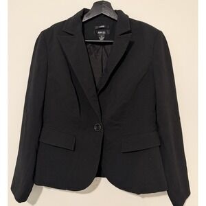 Style‎ & Co Petite Black Stretch Single Button Blazer Jacket 6P Professional